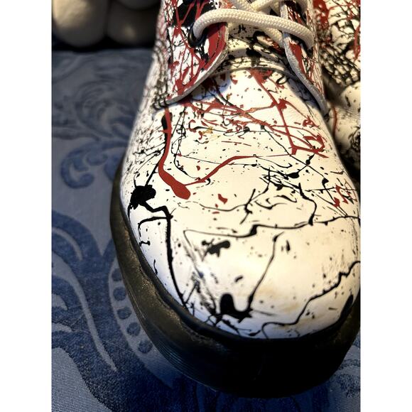Dr Martens White Red Black Splatter Boots size 9/EU 41 - Picture 4 of 8